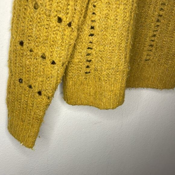Madewell Women’s Pointelle Mock Neck Pullover Sweater in Yellow Size XS - Picture 4 of 8